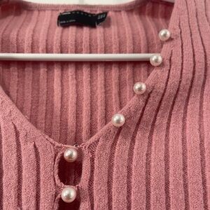 ASOS Scoop Neck Sweater with Pink Pearls